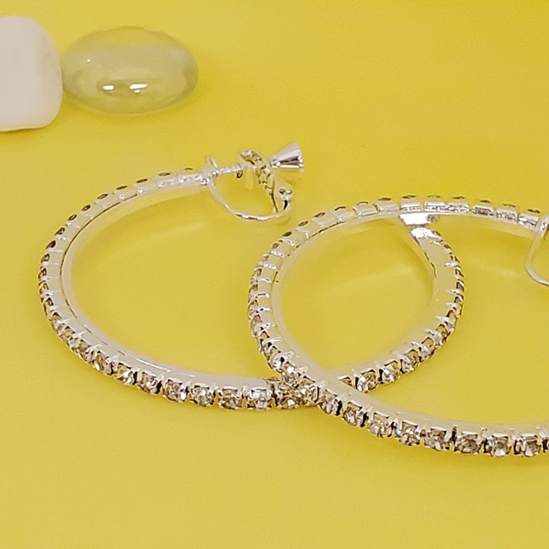 FH2 40mm Rhinestone Hoop Earrings - DanceSupplies.com