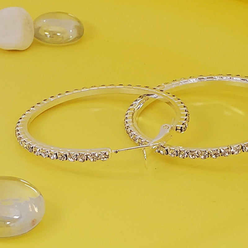 FH2 40mm Rhinestone Hoop Earrings - DanceSupplies.com
