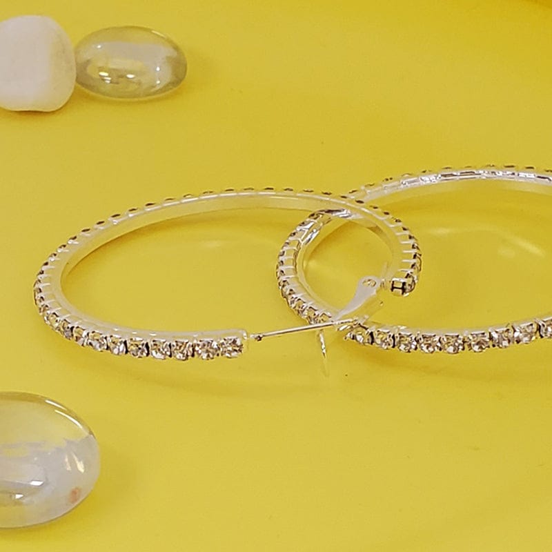 FH2 40mm Rhinestone Hoop Earrings - DanceSupplies.com