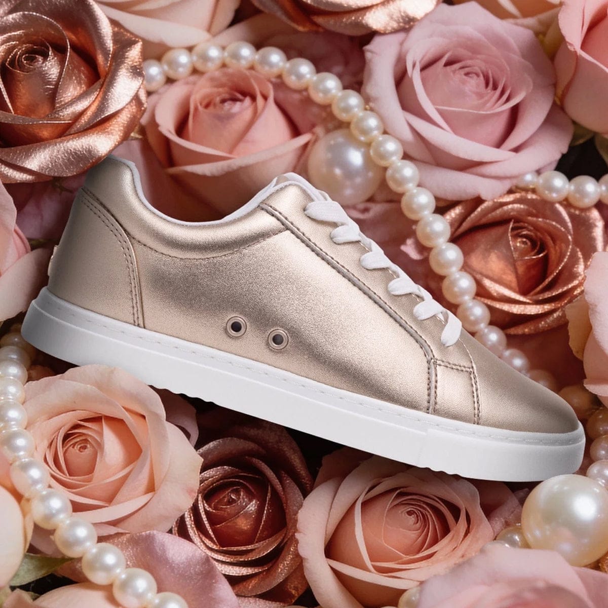 Fuego Adult Low-Top Dance Sneakers - Rose Gold - DanceSupplies.com