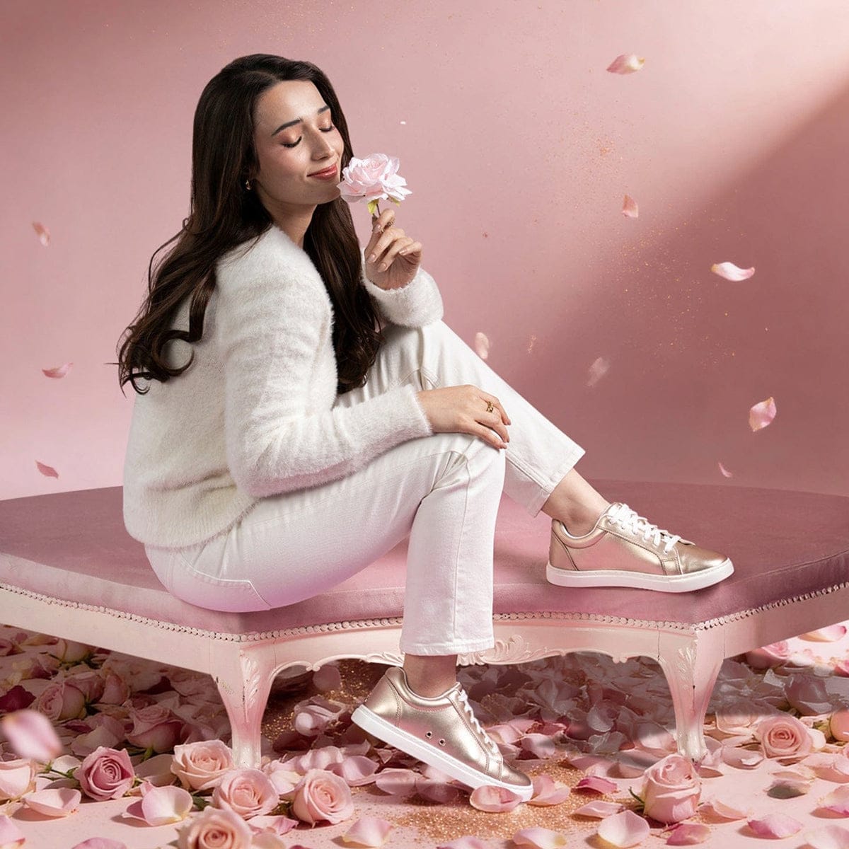 Fuego Adult Low-Top Dance Sneakers - Rose Gold - DanceSupplies.com