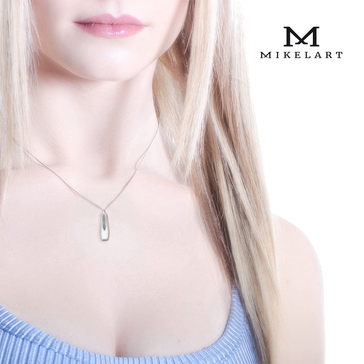 Mikelart Sterling Silver Necklace With Pointe Shoe Pendant - DanceSupplies.com