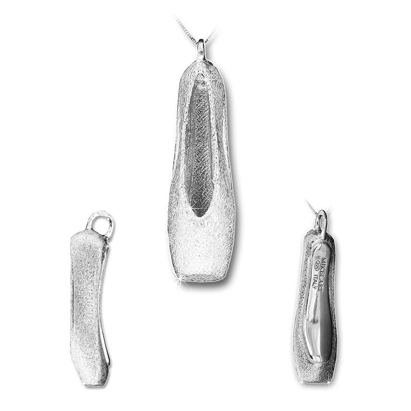 Mikelart Sterling Silver Necklace With Pointe Shoe Pendant   - DanceSupplies.com