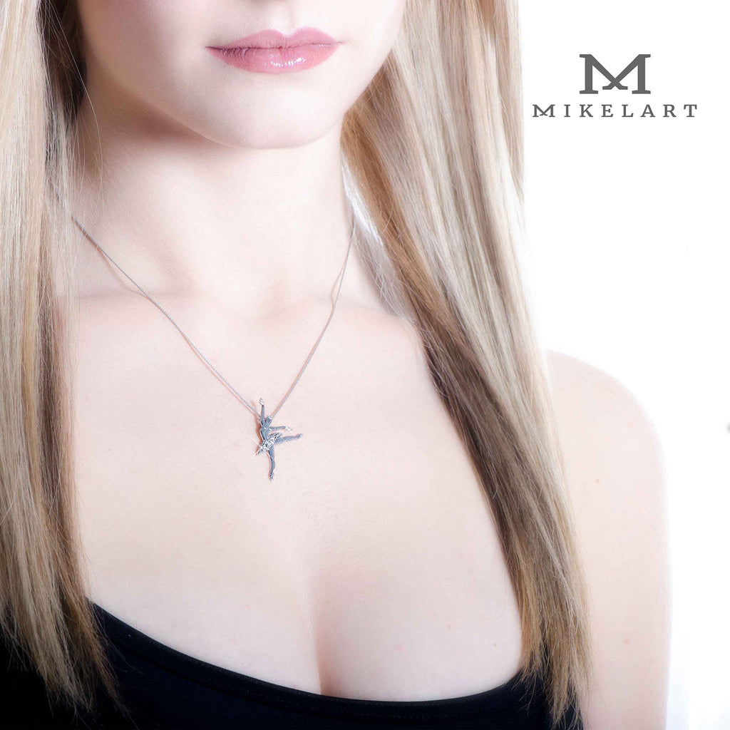 Mikelart Sterling Silver Necklace With Sugar Plum Fairy Pendant   - DanceSupplies.com
