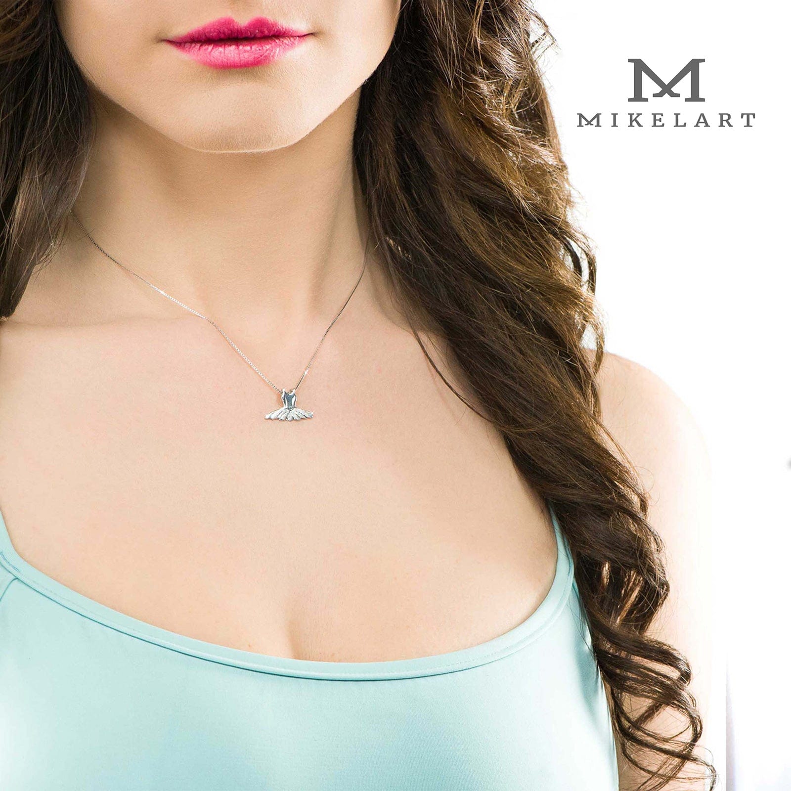 Mikelart Sterling Silver Necklace With Tutu Pendant - DanceSupplies.com