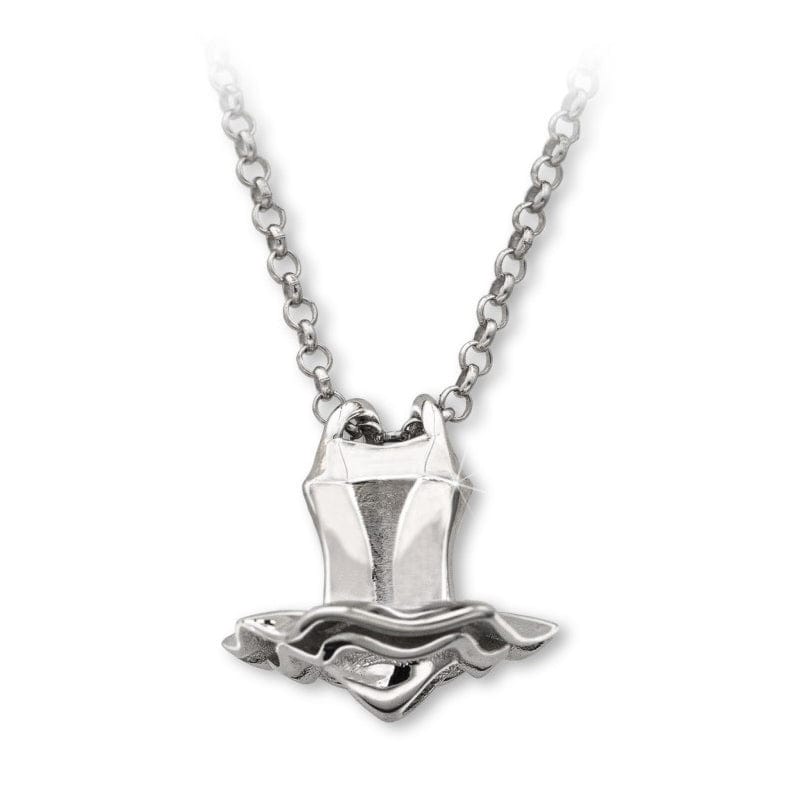 Mikelart Sterling Silver Necklace With Pink Enameled Tutu Pendant - DanceSupplies.com