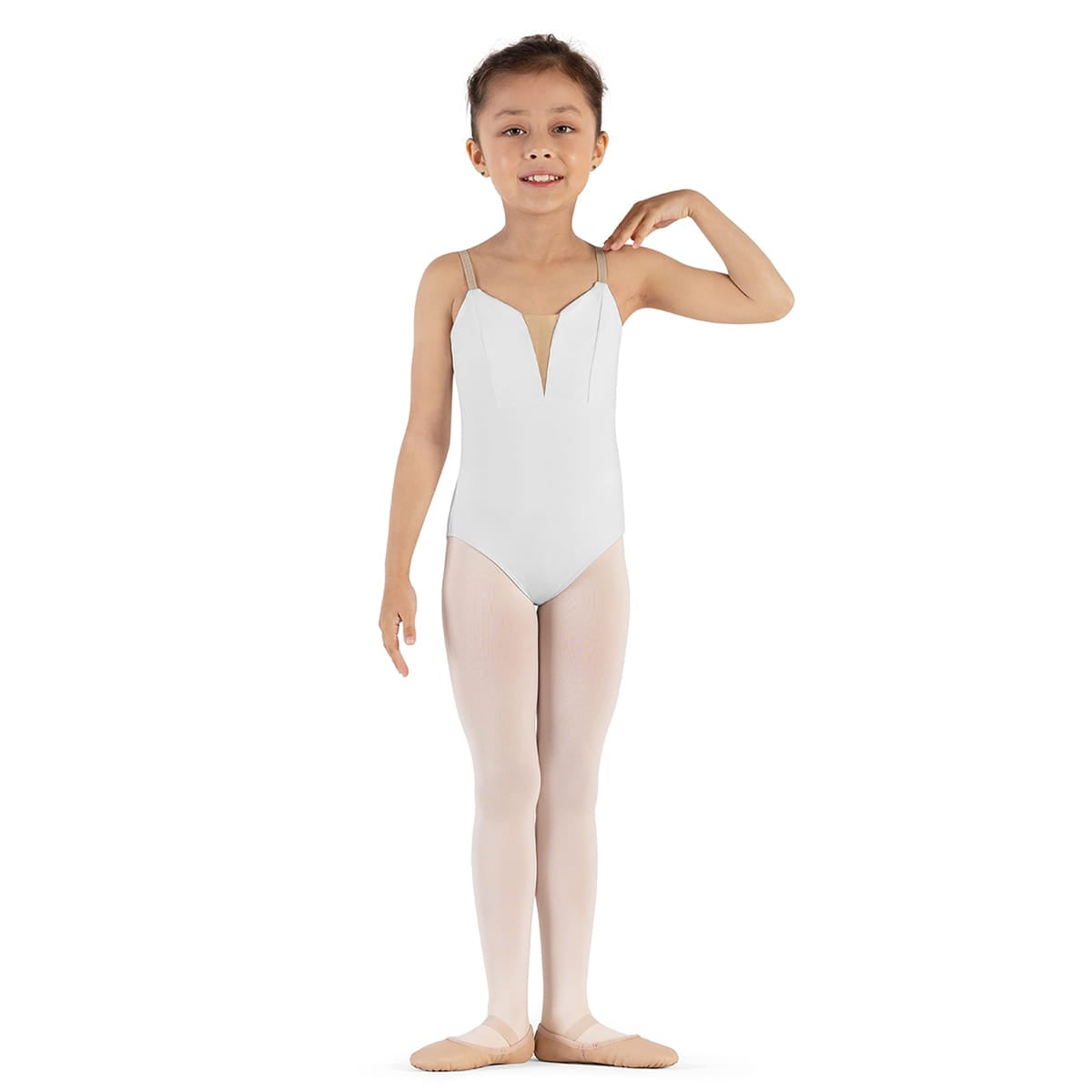 Bloch Girls Opera Camisole Leotard Child 6X-7 White - DanceSupplies.com