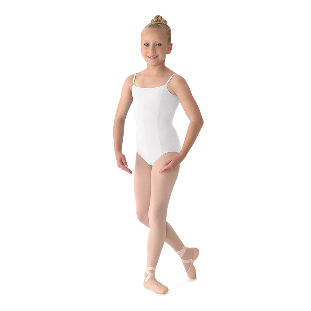 Mirella Girl's Seamed Camisole Leotard Child XS White - DanceSupplies.com