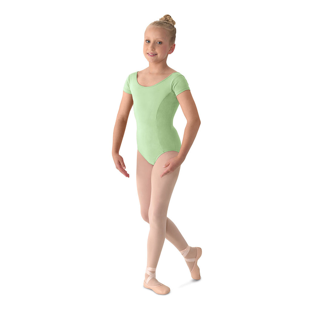 Mirella Girl's Cap Sleeve Leotard Child XS Seafoam - DanceSupplies.com