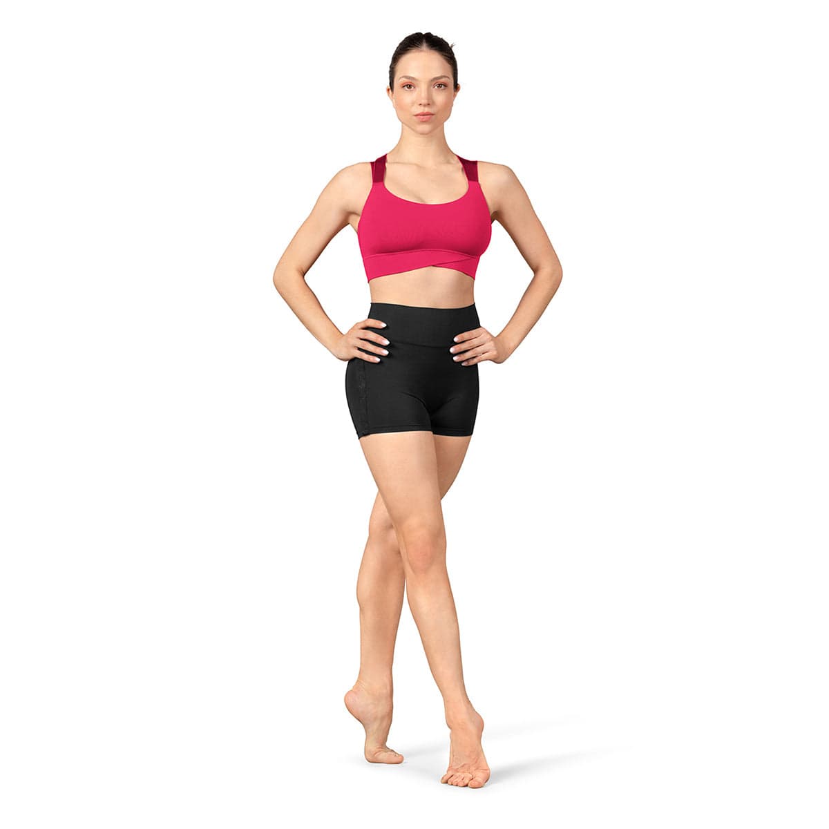 Mirella Ladies Majesty High Waist Shorts Adult P Black - DanceSupplies.com