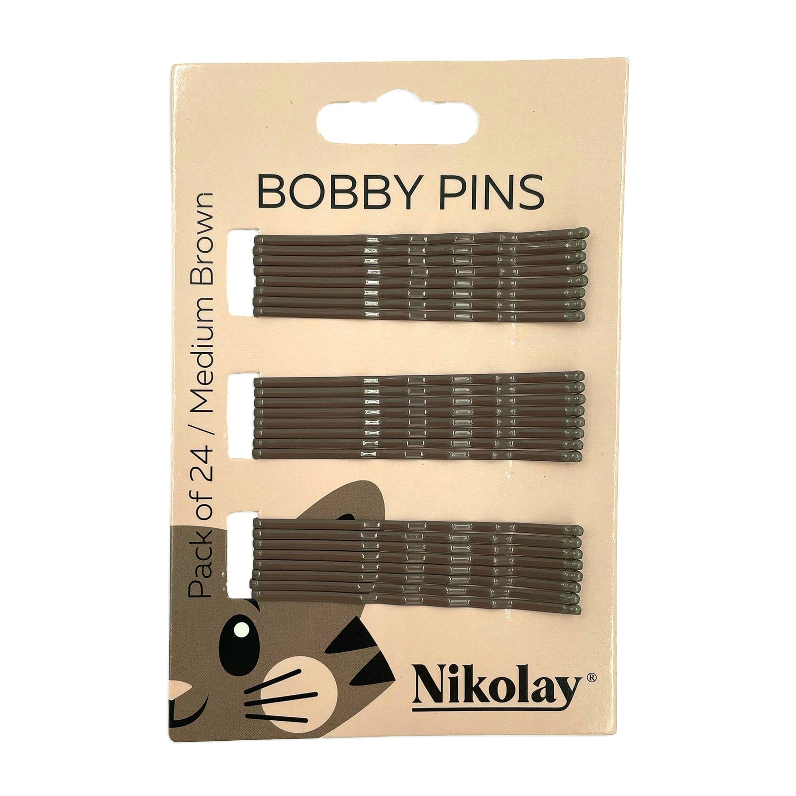 Nikolay Bobby Pins Medium Brown - DanceSupplies.com
