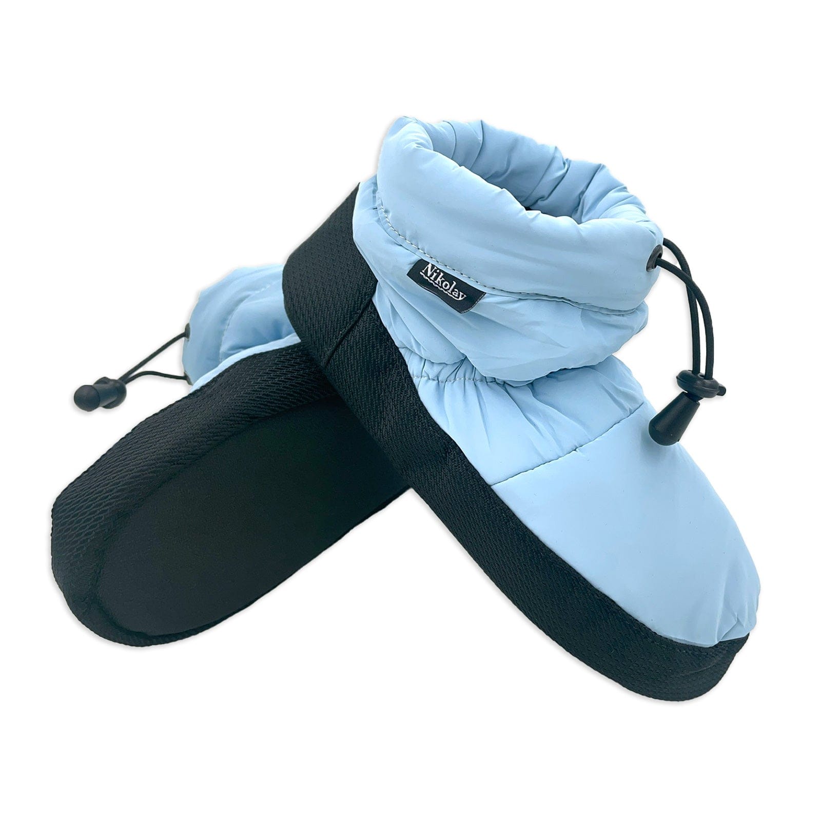 Nikolay Adult Low-Cut Warmup Booties Adult S Light Blue - DanceSupplies.com