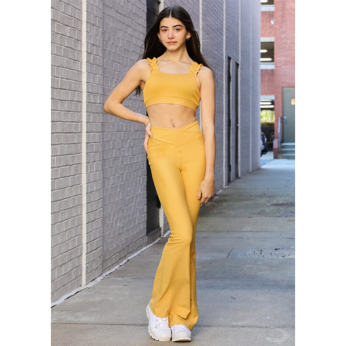 Oh La La Crossover Flare Leggings - DanceSupplies.com