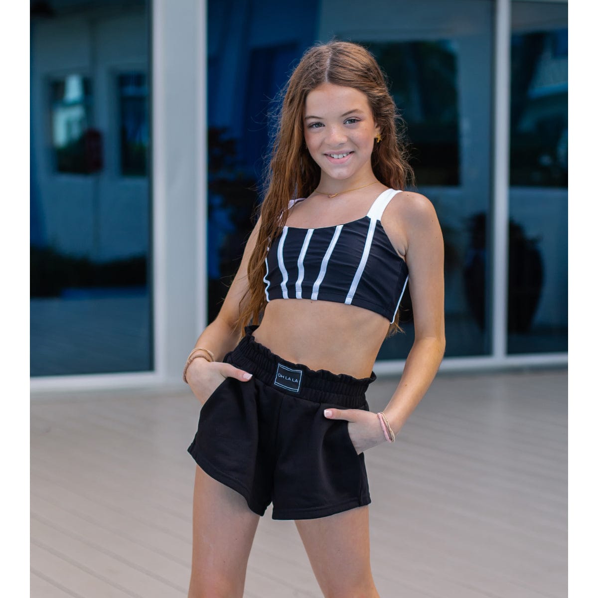 Oh La La Relax Shorts Child M Black - DanceSupplies.com