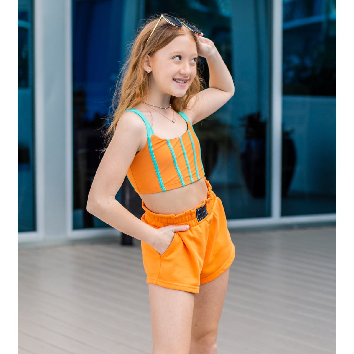 Oh La La Relax Shorts Child M Tangerine - DanceSupplies.com