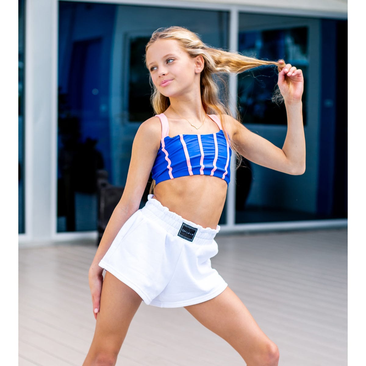 Oh La La Relax Shorts Child M White - DanceSupplies.com