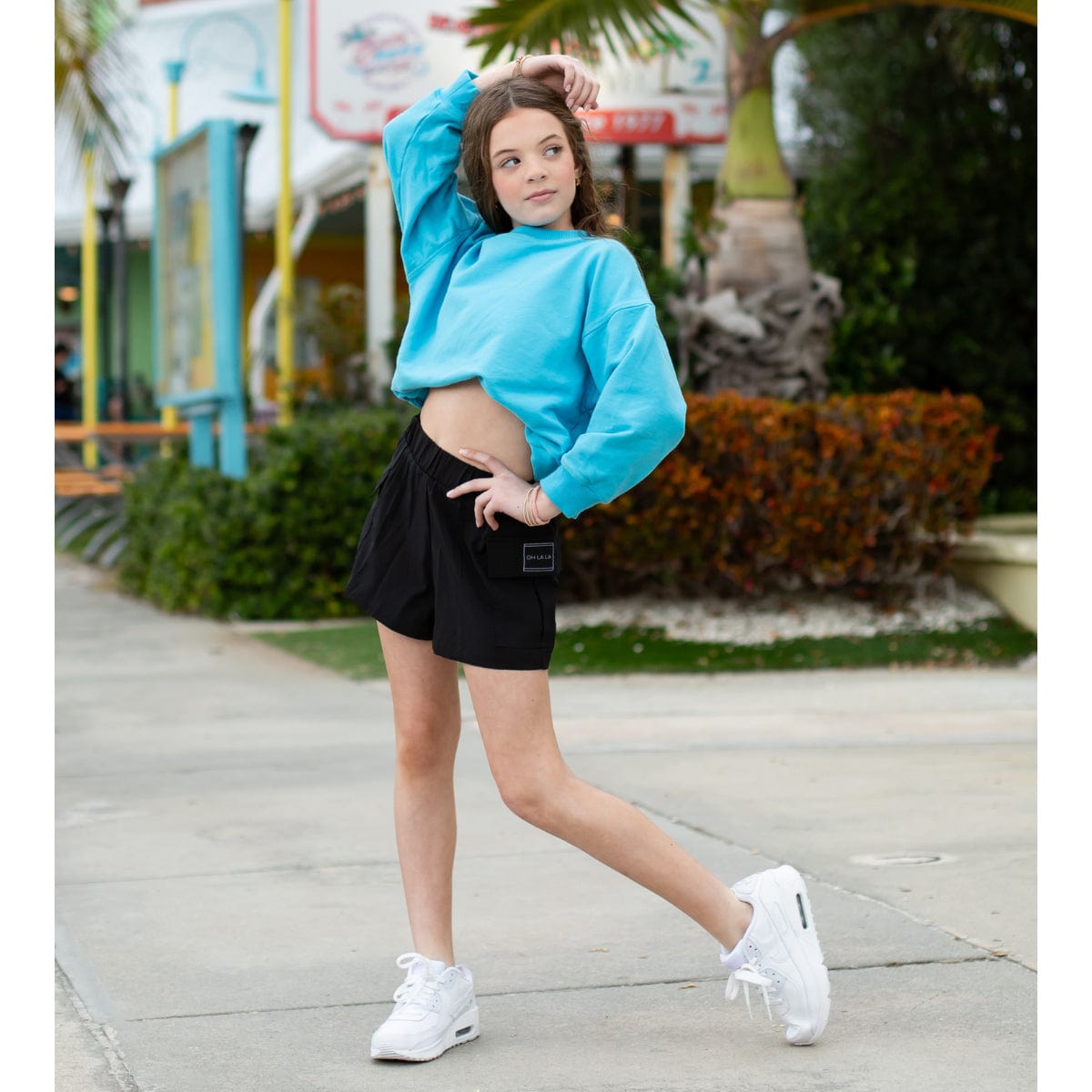 Oh La La Run With It Cargo Shorts Child I Black - DanceSupplies.com