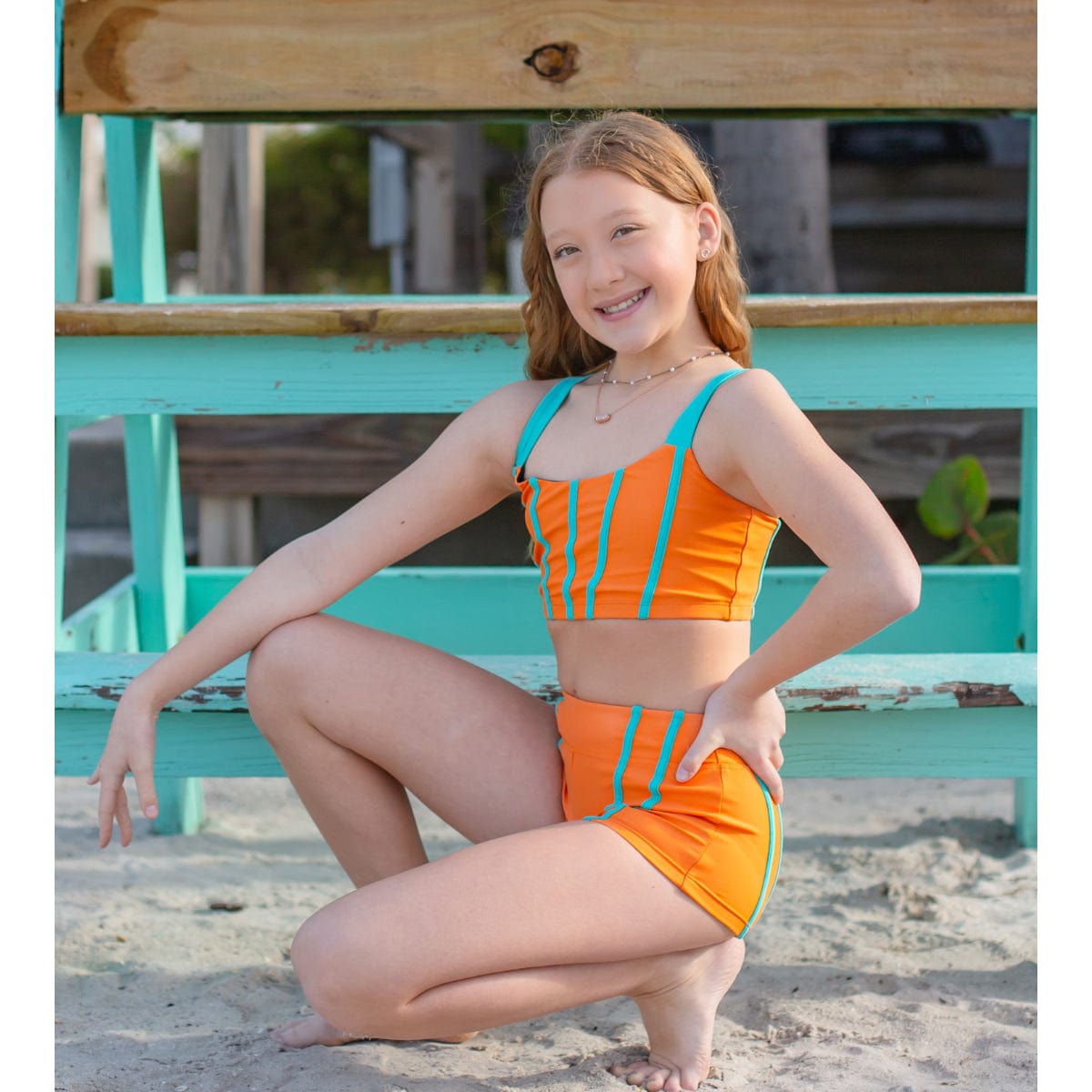 Oh La La Malibu Shorts Child I Tangerine - DanceSupplies.com