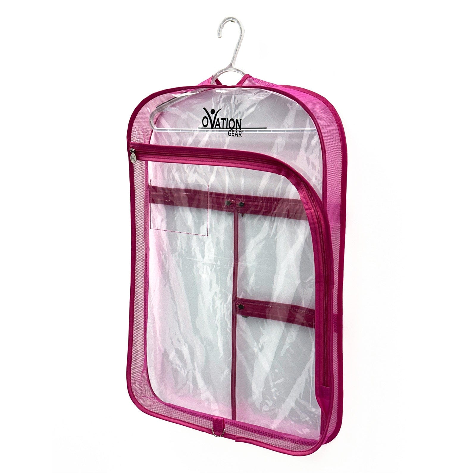 Ovation Gear Short Gusseted Side-Zip Garment Bag Hot Pink - DanceSupplies.com