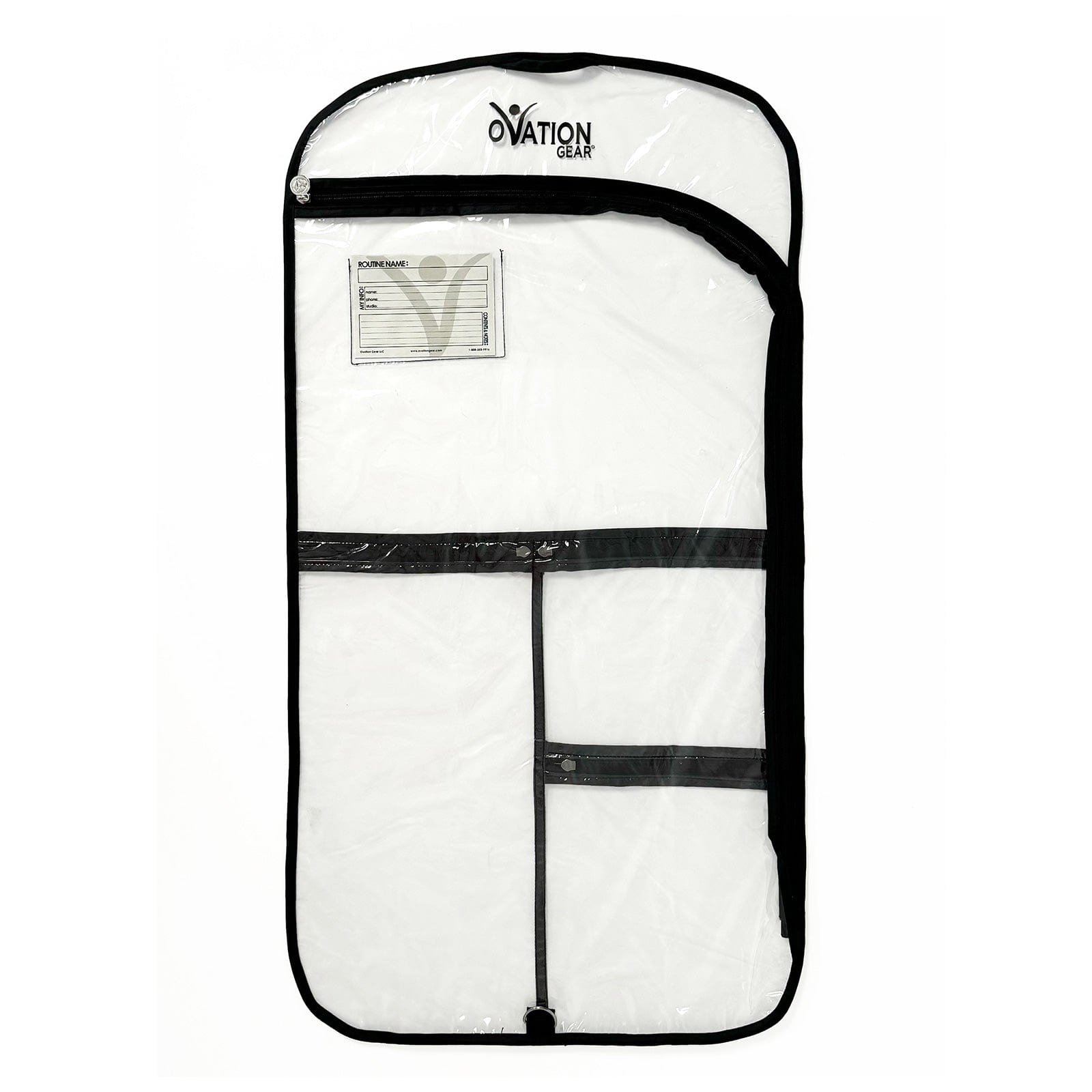 Ovation Gear Flat Side-Zip Garment Bag Black - DanceSupplies.com