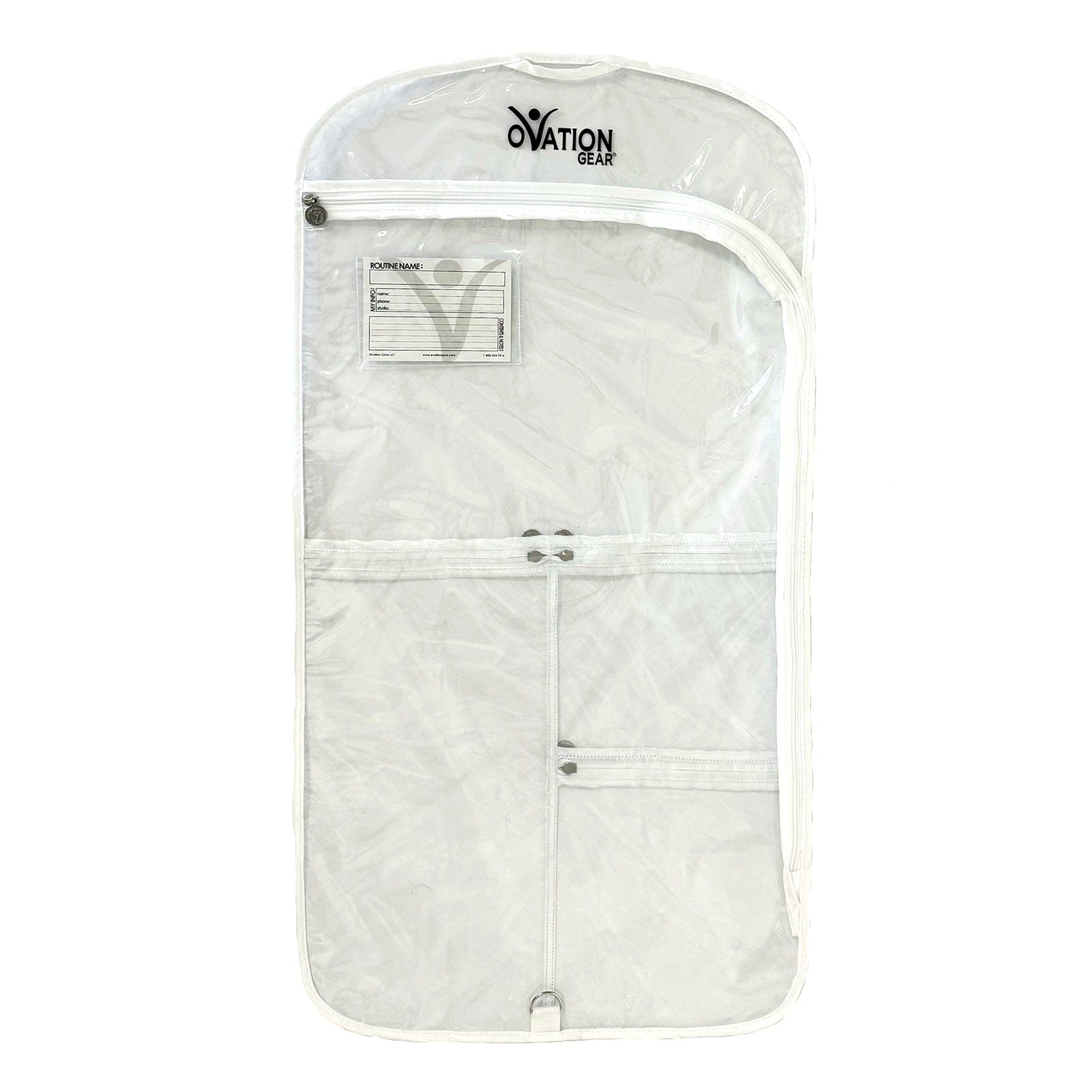 Ovation Gear Flat Side-Zip Garment Bag White - DanceSupplies.com
