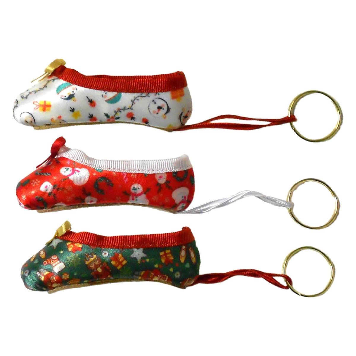 Pillows for Pointes Holiday Mini Pointe Shoe Keychain - DanceSupplies.com