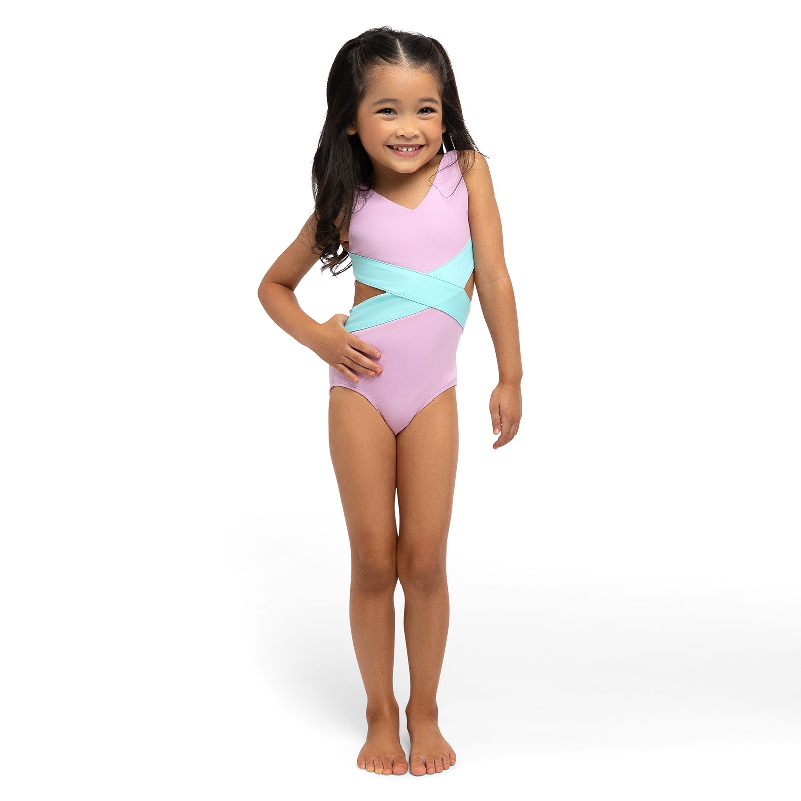 Roxie Dance Addison Leotard Child I Lilac/Aqua - DanceSupplies.com