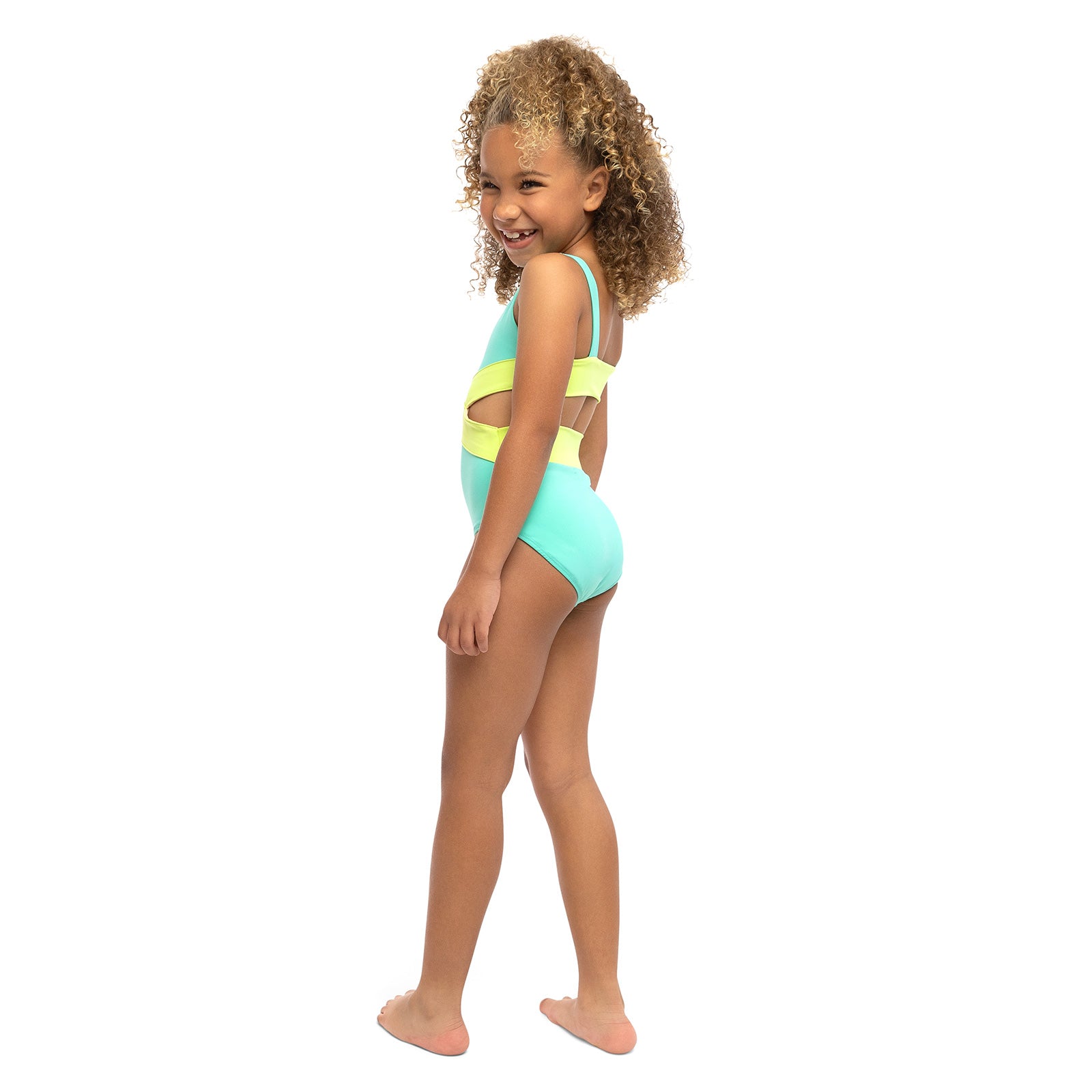 Roxie Dance Addison Leotard Child I Teal/Lime - DanceSupplies.com
