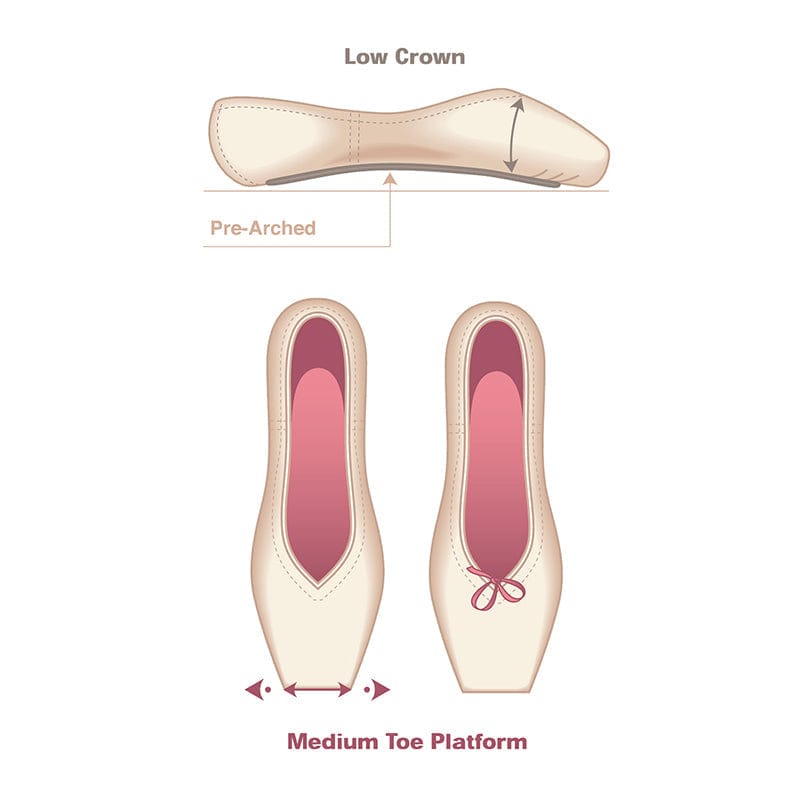 Russian Pointe Sapfir U-Cut Drawstring Pointe Shoes - Hard Shank - DanceSupplies.com