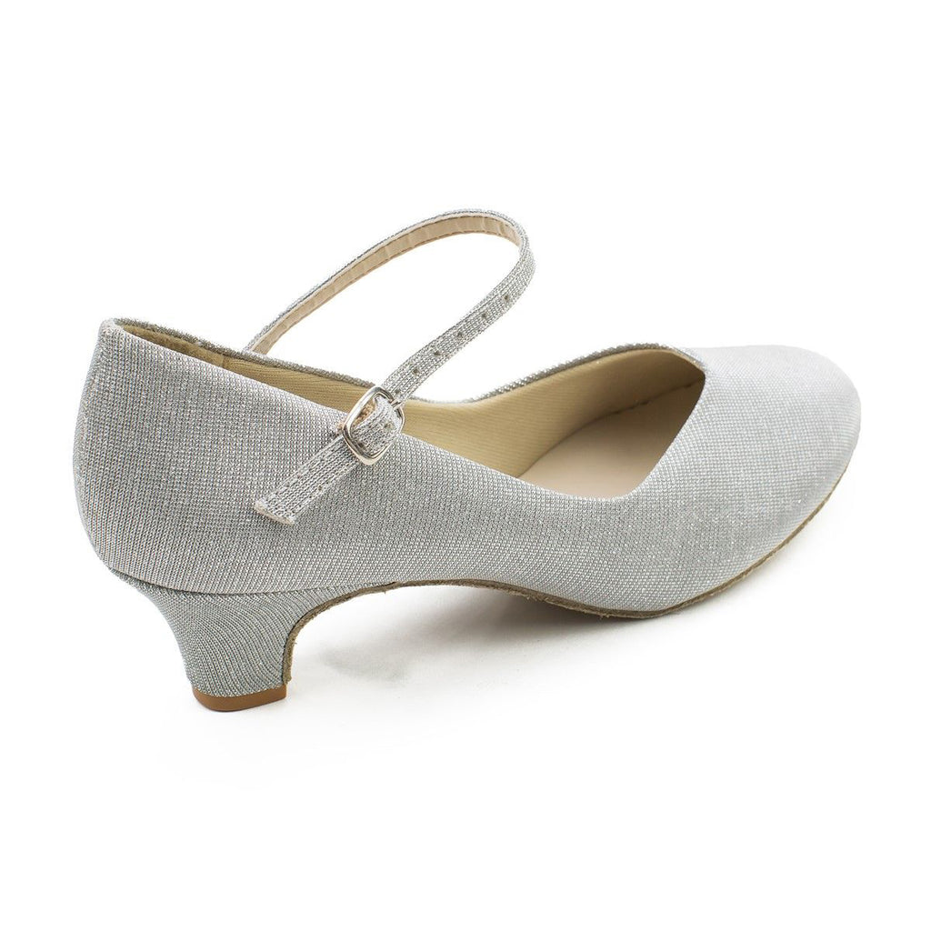 So Danca 1.5" Heel Glitter Ballroom Shoes - Silver   - DanceSupplies.com