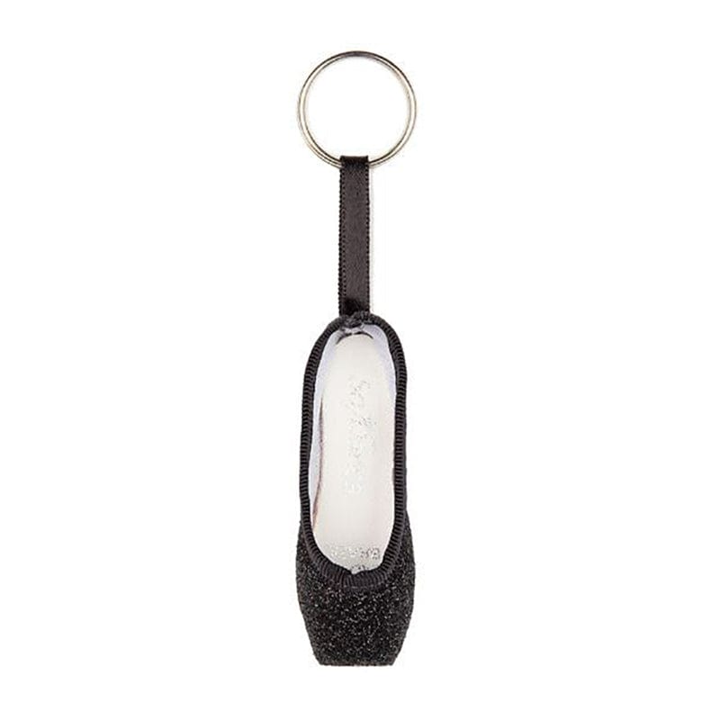 So Danca Glitter Mini Pointe Shoe Keychain Black - DanceSupplies.com