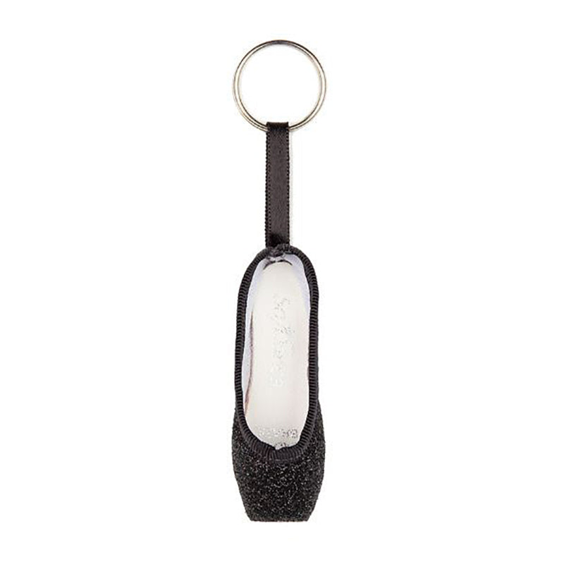So Danca Glitter Mini Pointe Shoe Keychain Black  - DanceSupplies.com