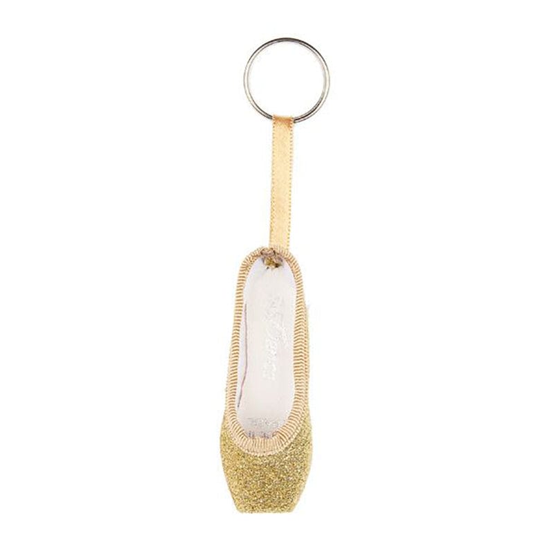 So Danca Glitter Mini Pointe Shoe Keychain Gold - DanceSupplies.com