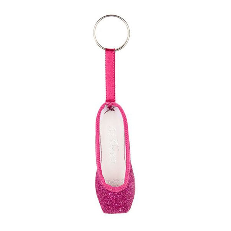 So Danca Glitter Mini Pointe Shoe Keychain Hot Pink - DanceSupplies.com