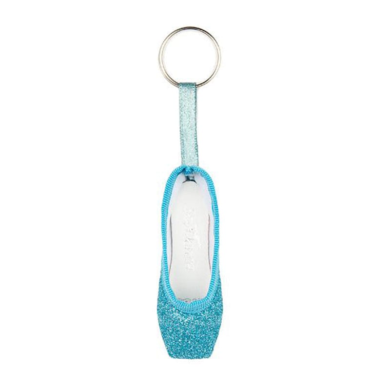 So Danca Glitter Mini Pointe Shoe Keychain Turquoise - DanceSupplies.com