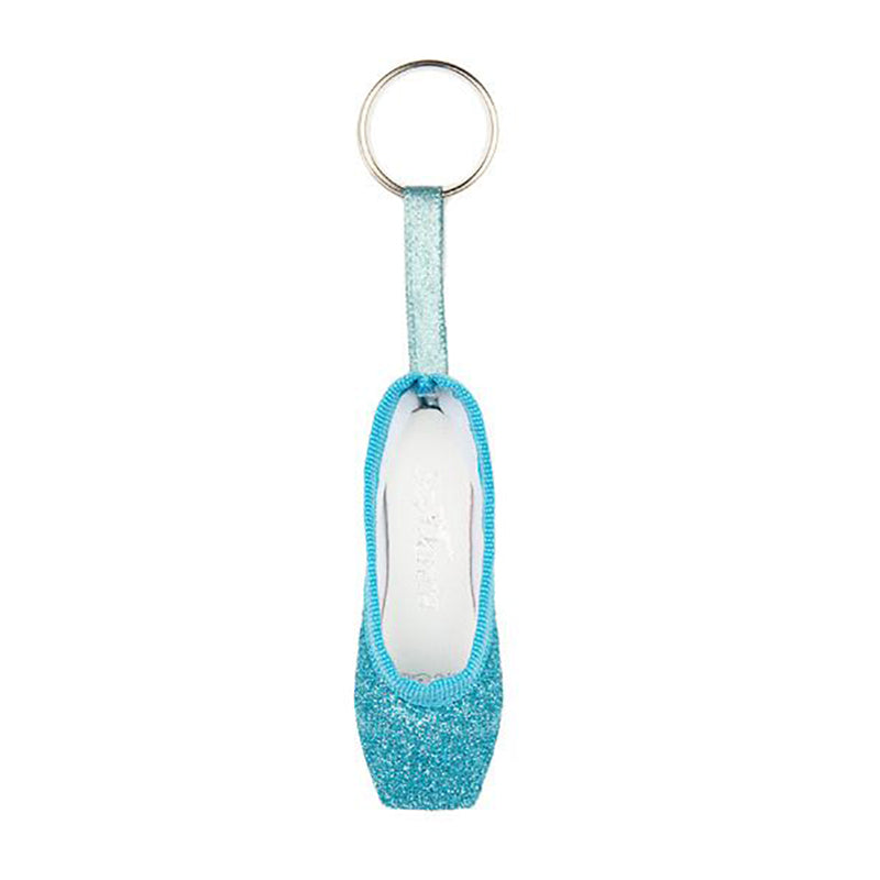So Danca Glitter Mini Pointe Shoe Keychain Turquoise  - DanceSupplies.com