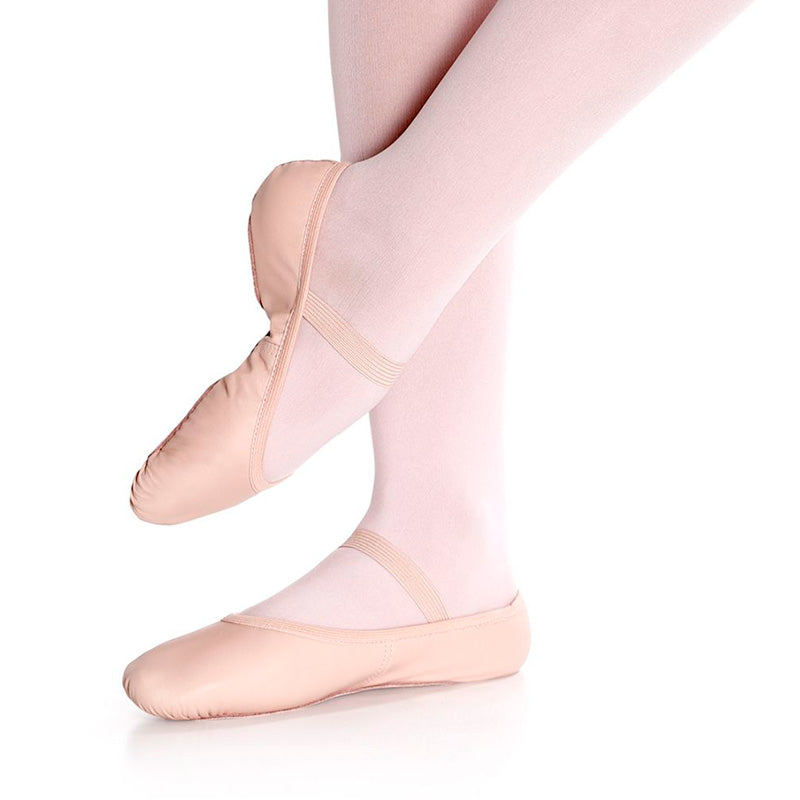 So Danca Child's Brice Leather Ballet Slippers Child 10.5 B Pink- DanceSupplies.com