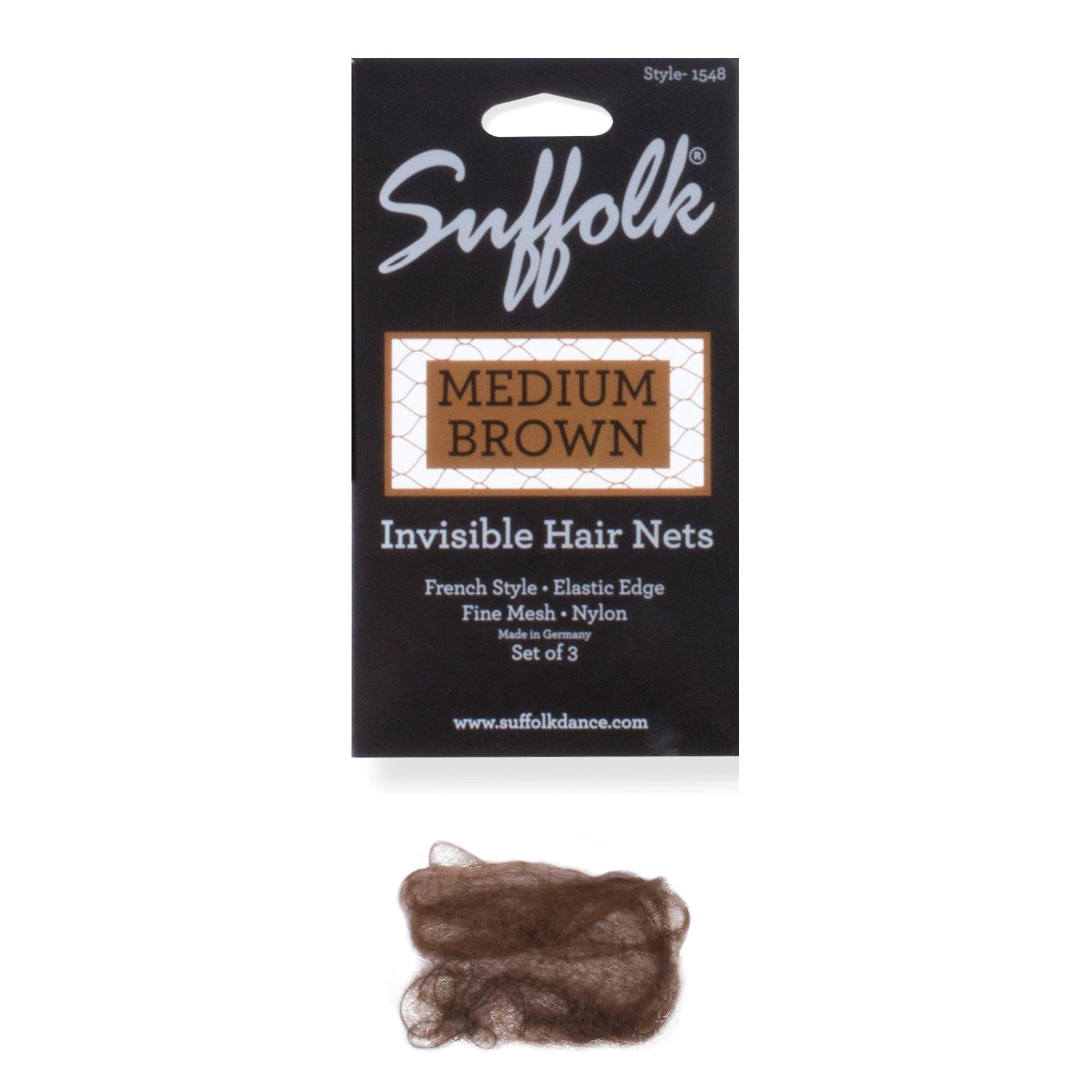 Suffolk Hair Nets Medium Brown - DanceSupplies.com