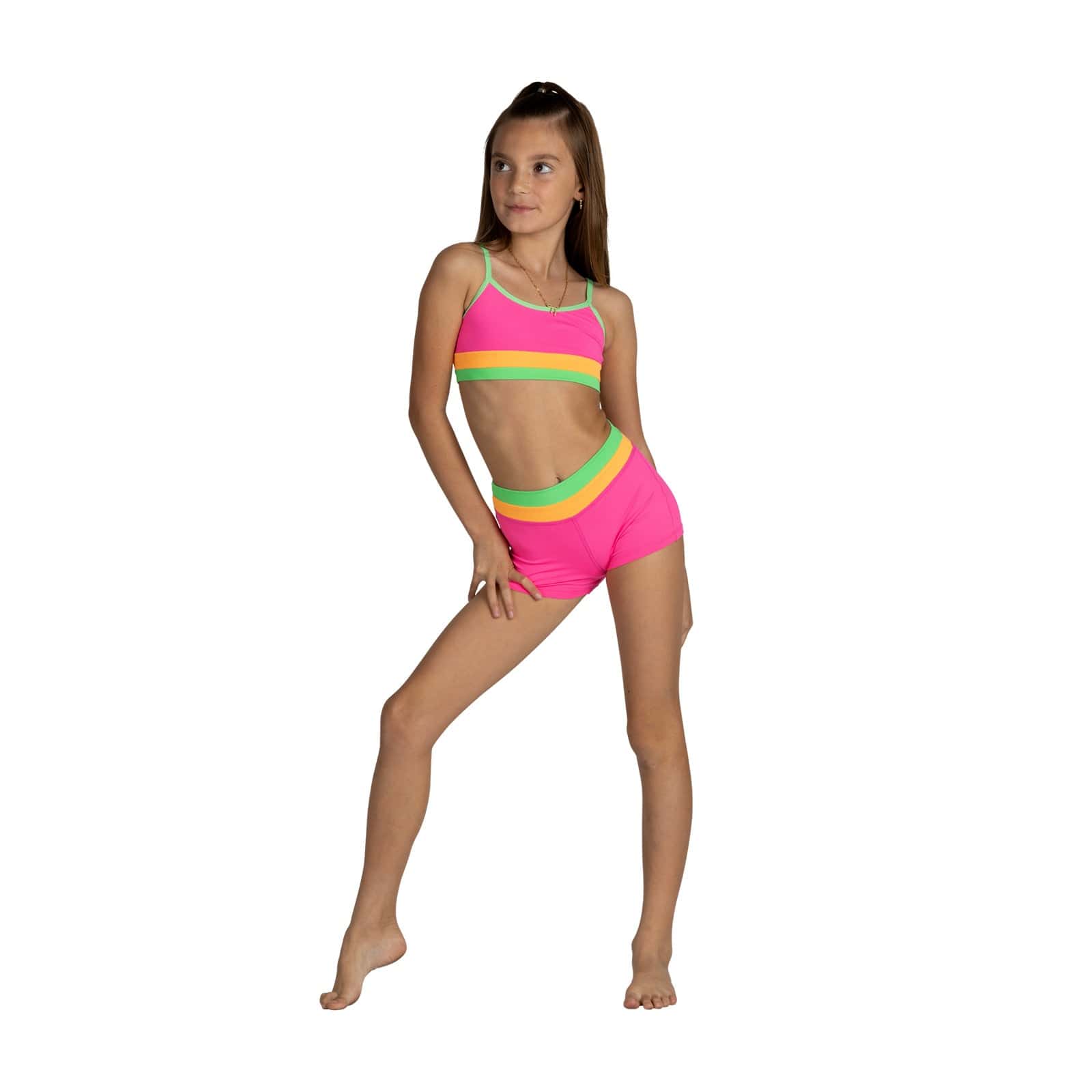 XO Dance Triple Threat Top Child 4-6 Neon Dream - DanceSupplies.com