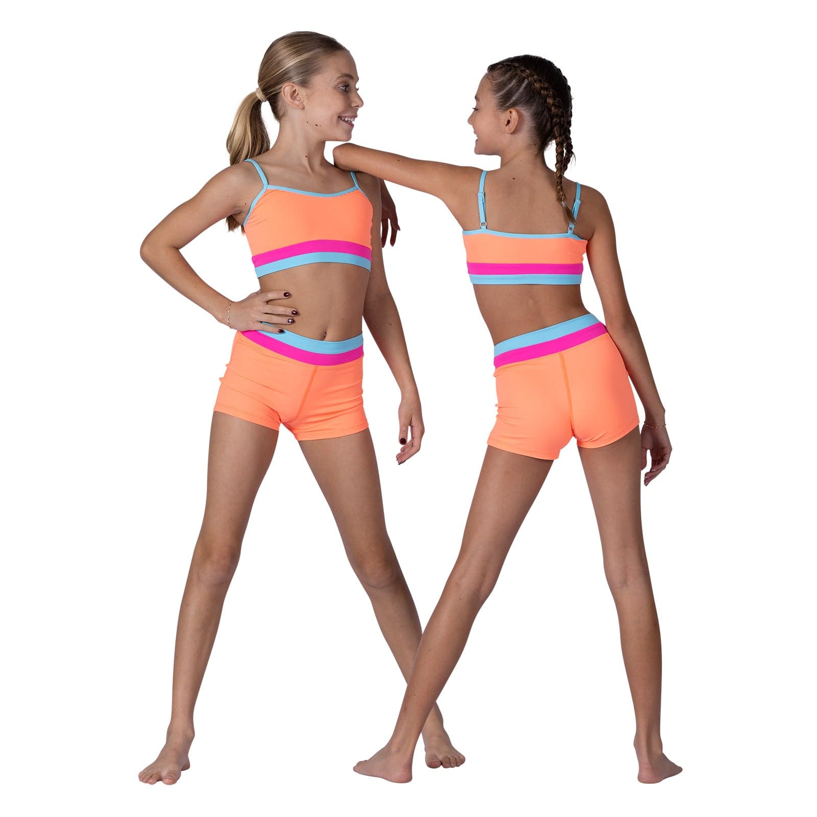 XO Dance Triple Threat Top Child 4-6 Coral Glow - DanceSupplies.com