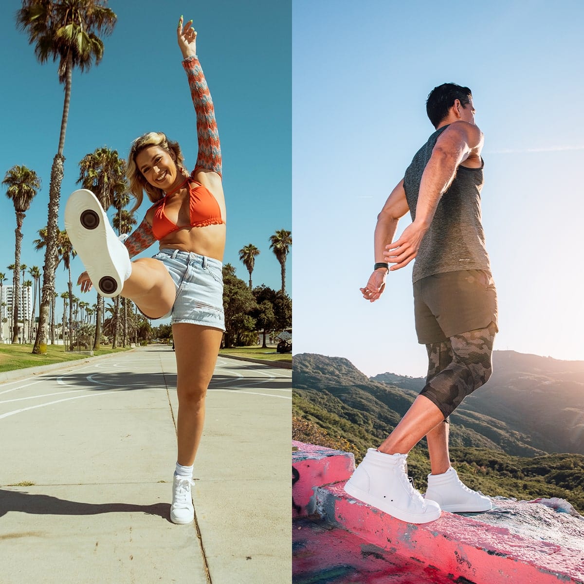 Fuego High-Top Dance Sneakers - White - DanceSupplies.com