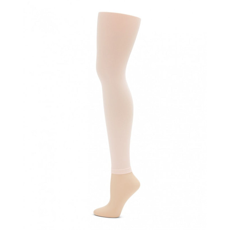 Capezio Ultra Soft Self Knit Waistband Adult Footless Tights Adult S/M Ballet Pink - DanceSupplies.com