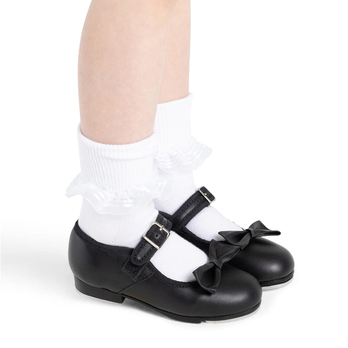 Capezio Mary Jane Tap Shoes For Kids - Black Patent Leather With Pre-Attached Taps