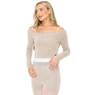 Aluvie Chloe Crop Top Beige - DanceSupplies.com