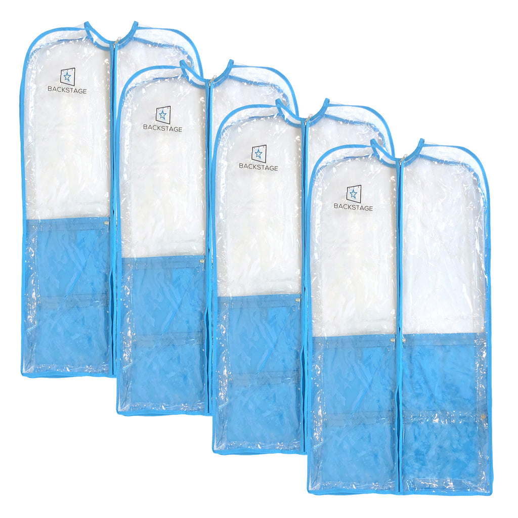 Backstage Gusseted Garment Bag - Pack of Four Turquoise  - DanceSupplies.com