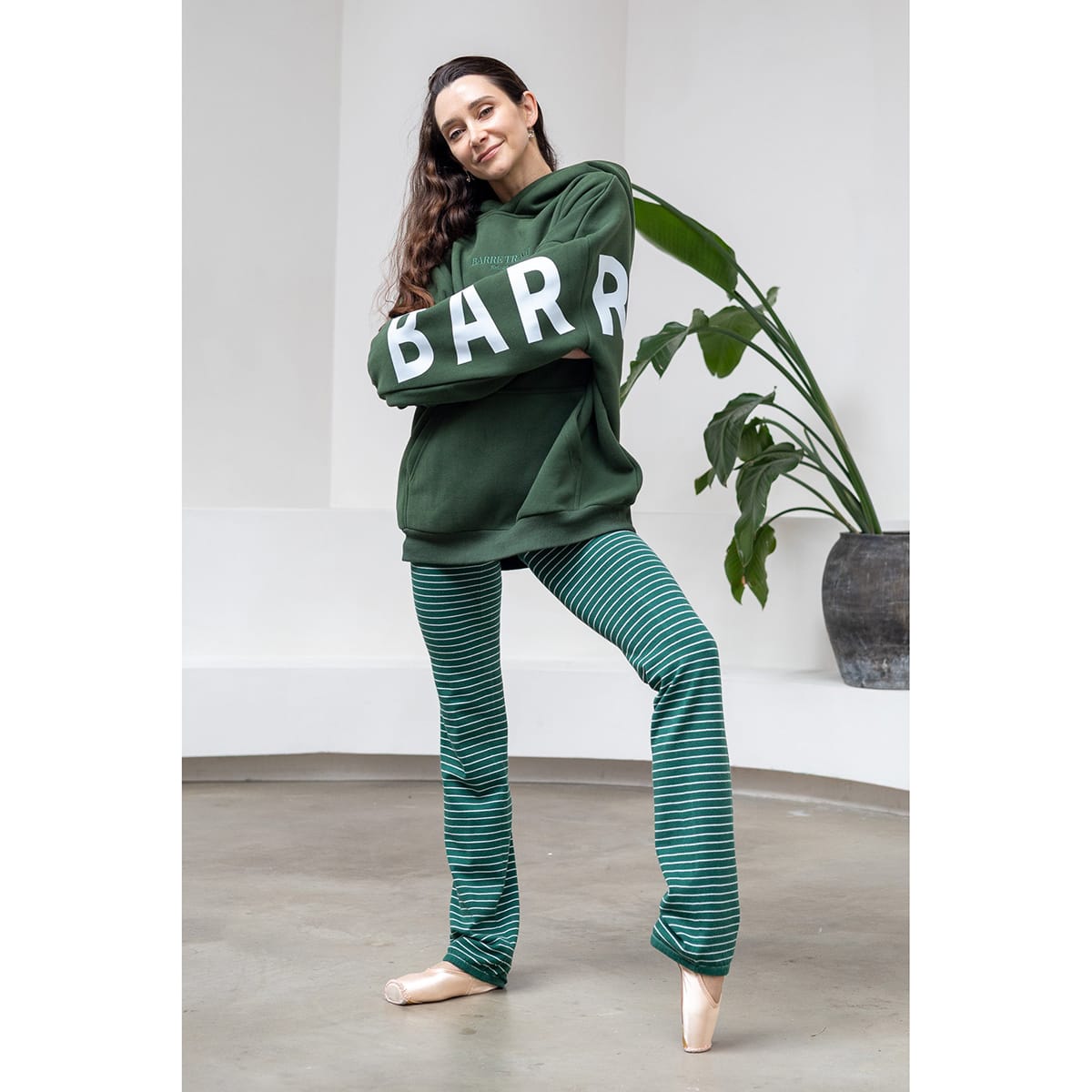 Barre Trash Oversized Hoodie Adult S Emerald - DanceSupplies.com
