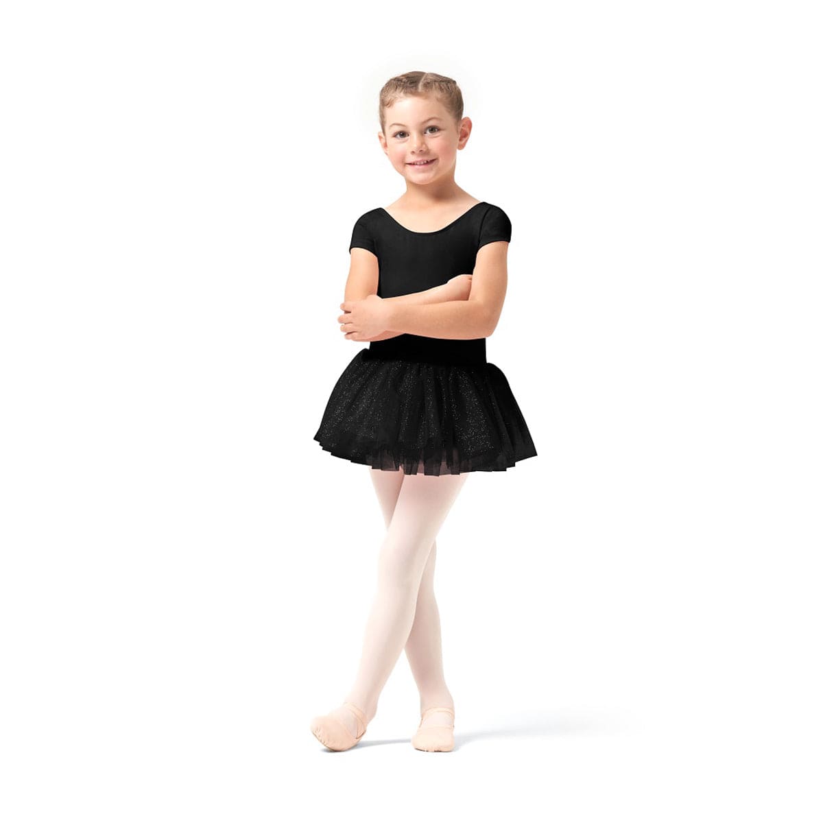 BLOCH Girls Kaida Rose Embroidered Cap Sleeve Tutu Dress, Black BLOCH Girls Kaida Rose Embroidered Cap Sleeve Tutu Dress, Black