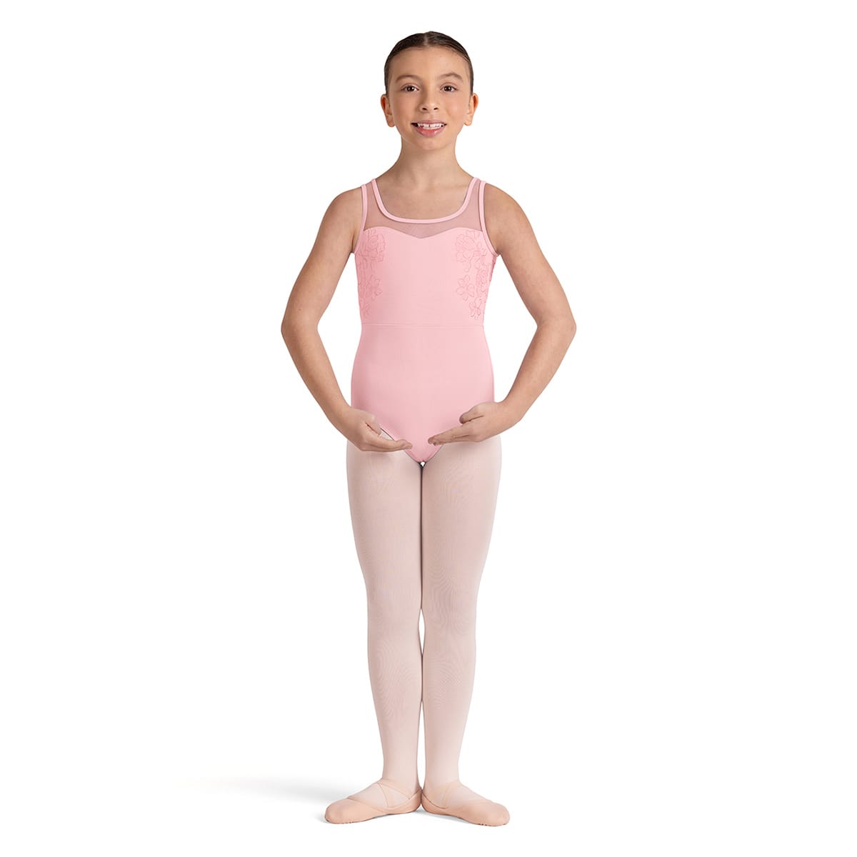 Bloch Girls Lulu Floral Leotard Child 4-6 Candy Pink - DanceSupplies.com