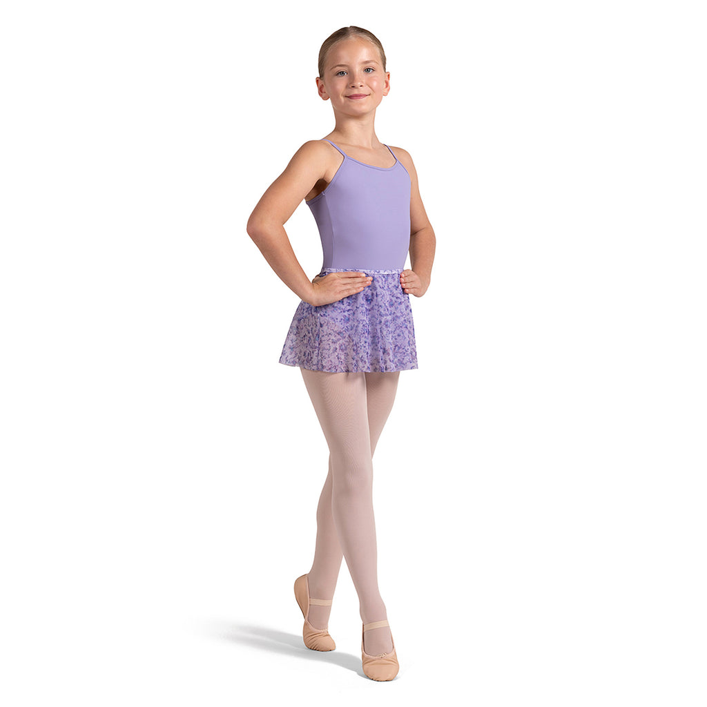 Bloch Child's Pull-On Mesh Floral Skirt Child XS/S Lilac Haze - DanceSupplies.com