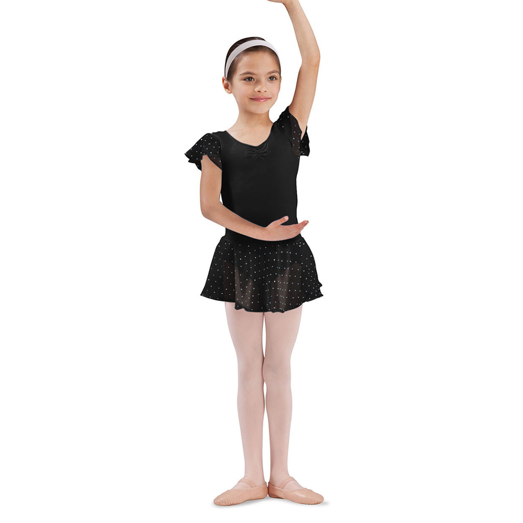 Bloch Georgette Sequin Skirt Child 4-6 Black - DanceSupplies.com